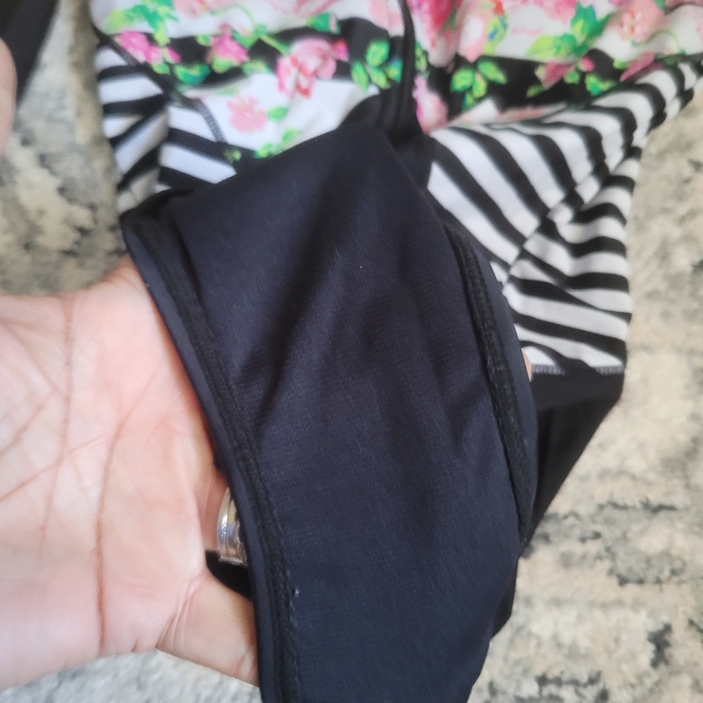 Floral and Striped Colorblock Swimsuit or Bodysuit Festival Fairy Coachella - Picture 5 of 7
